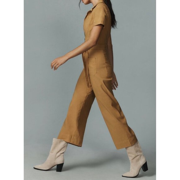 Maeve Anthropologie The Colette Weekend Jumpsuit Size 4  Honey - Picture 3 of 6